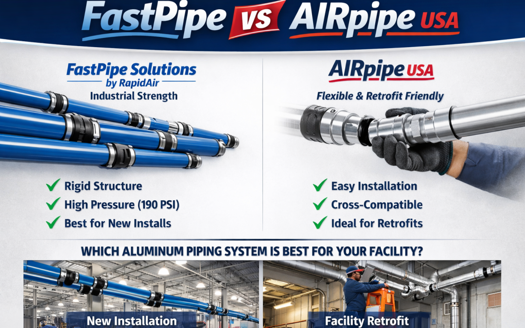 FastPipe vs AIRpipe USA: Which Aluminum Airline Installation System Is Best for Industrial Compressed Air?
